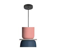 KXEcoLife Lámpara Colgante Moderna Estilo Mediados de Siglo con diseño de Macaron: luminaria de Techo de Aluminio Colorida para Dormitorio y Cocina. Diseño Industrial Elegante. Iluminación p