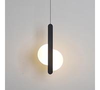 KXEcoLife Lámpara Colgante Moderna Negra, lámpara de araña LED Circular Regulable de 10 W, Barra de Techo Colgante Lineal Ajustable, luminaria Industrial Blanca Larga para Dormitorio, Comedo
