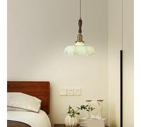 KXEcoLife Lámpara Colgante nórdica de Cristal de Colores para Mesa de Comedor, Restaurante, Cocina, Dormitorio, mesita de Noche, iluminación Interior LED artística con Forma de Flor.