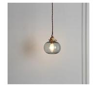 KXEcoLife Lámpara Colgante nórdica de Cristal, lámpara de Comedor Retro, lámpara Minimalista Creativa E27, Pantalla Transparente para iluminación de restaurantes, lámpara de Techo Tipo araña