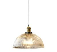 KXEcoLife Lámpara Colgante Vintage con cúpula de Cristal, lámpara Industrial Individual, lámpara Colgante Retro E27 Edison para Isla de Cocina, Loft, Bar y Granero.