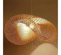 KXEcoLife Lámpara Colgante Vintage de bambú E27 - Lámpara Colgante Artesanal de Altura Ajustable para Restaurante, Dormitorio, Sala de Estar, Comedor, cafetería, Bar, Estilo nostálgico (80 c