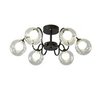 KXEcoLife Lámpara de araña de Cristal de Lujo Ligera con Burbujas, lámpara mágica de Cobre para Dormitorio, Sala de Estar, Comedor, Estudio, 6 Luces