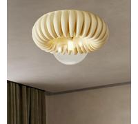KXEcoLife Lámpara de araña de Cristal Estilo francés para Pasillo, Moderna y Original, para Dormitorio, Color Blanco lechoso, semiempotrada, Ideal para Pasillo, Sala de Estar, Aseo o balcón.
