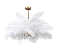 KXEcoLife Lámpara de araña de Plumas Blancas, lámpara de Techo de Avestruz, Colgante de Lujo de 3 Luces E14 para Pasillo, luminaria de Dormitorio: romántica y Creativa.