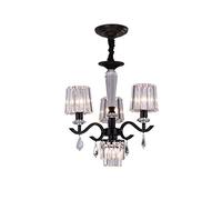 KXEcoLife Lámpara de araña Industrial de Cristal de Lujo, Moderna lámpara Colgante de Hierro Dorado, E14, Luces de Techo semiempotradas para Sala de Estar, Comedor y Dormitorio, Color Negro,