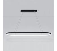 KXEcoLife Lámpara de araña LED de Tira Larga con Forma de Anillo, lámpara Colgante de Metal, Moderna y Sencilla, Altura Ajustable, para Comedor, Bar, Isla de Cocina, Sala de Estar, Luces de