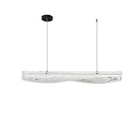 KXEcoLife Lámpara de araña LED escandinava de Cobre Macizo, Estilo Minimalista Italiano con Monograma Moderno de Cristal Esmerilado para Comedor o Bar, Color Negro, 120 cm.