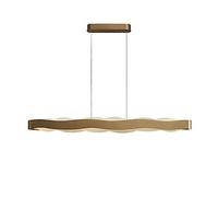 KXEcoLife Lámpara de araña LED Moderna de Lujo, Sencilla, con Acabado en Acero Inoxidable con diseño de Nubes y mar, Ideal para Sala de Estar, Dormitorio o Comedor, Rectangular, 140 cm.