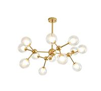 KXEcoLife Lámpara de araña Moderna de 12 Luces Doradas con Brazos Ajustables, Estilo Mediados de Siglo, lámpara de Techo Industrial Vintage para Sala de Estar, Dorada, 18"