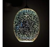 KXEcoLife Lámpara de araña Moderna de Cristal 3D - Lámpara Colgante Creativa para Comedor, Cocina, Loft, Oficina y decoración de jardín. Casquillo E27 de un Solo Cabezal. Solución de Ilumina