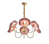 KXEcoLife Lámpara de araña Moderna de Hierba Morada - Lámpara Colgante nórdica Sencilla para Sala de Estar, Dormitorio, Comedor. Elegante Pantalla de Hoja de Loto y diseño de Bandeja de frut