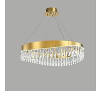 KXEcoLife Lámpara de araña Moderna y Sencilla de Cristal con Forma de Anillo, Estilo Hong Kong, Lujosa lámpara de Onda, Ideal para Sala de Estar, Dormitorio, Comedor, iluminación Ambiental,