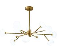 KXEcoLife Lámpara de araña nórdica G9 con diseño de molécula mágica, Ideal para Sala de Estar, Dormitorio, Comedor, diseño Moderno y conciso, lámpara Colgante de Cobre Chapado de 12 Luces,