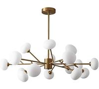 KXEcoLife Lámpara de araña nórdica G9 con diseño de molécula mágica, Ideal para Sala de Estar, Dormitorio, Comedor, diseño Moderno y conciso, lámpara Colgante de Cobre Chapado de 18 Luces,