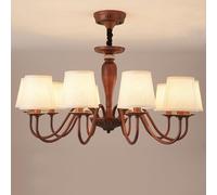 KXEcoLife Lámpara de araña Retro Americana E27, Estilo campestre Sencillo para Sala de Estar, Comedor, Dormitorio, iluminación de Estudio Principal, 10 Cabezales