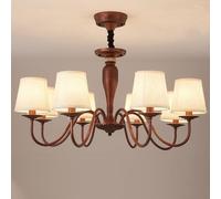 KXEcoLife Lámpara de araña Retro Americana E27, Estilo campestre Sencillo para Sala de Estar, Comedor, Dormitorio, iluminación de Estudio Principal, 8 Cabezales