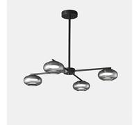KXEcoLife Lámpara de araña Sencilla de Cristal galvanizado para Comedor, Estilo Minimalista Italiano, Totalmente de Cobre, Ideal para dormitorios, Estudios, Salas de Estar y como lámpara o f