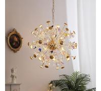 KXEcoLife Lámpara de araña Sputnik, lámpara Colgante Moderna con Flores de Cristal, luminaria con Efecto Fuegos Artificiales para Dormitorio, Comedor, Sala de Estar e Isla de Cocina.