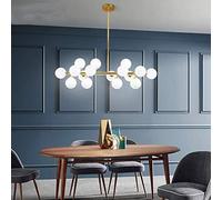 KXEcoLife Lámpara de araña Sputnik para Dormitorio, lámpara de Techo Tipo Globo, iluminación para Isla de Cocina/Sala de Estar, 12 Luces, Bombillas G4 Incluidas, lámpara Colgante Industrial