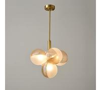 KXEcoLife Lámpara de Techo de 5 Luces, semiempotrada, Estilo rústico, con Globo de Cristal, iluminación LED G9 para Porche, Comedor, Dormitorio y Sala de Estar. Fabricada en China.