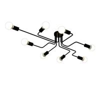 KXEcoLife Lámpara de Techo Estilo Loft Industrial Retro con Brazo de Hierro Negro y 8 Cabezales, Estilo Edison, clásica, Moderna, Vintage, de tubería nórdica forjada, Ideal para decoración d