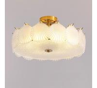 KXEcoLife Lámpara de Techo Francesa de Cristal E27, Moderna lámpara de araña para habitación de Princesa, Sala de Estar, Dormitorio, Estudio, lámparas y faroles Combinados, A, 50 cm