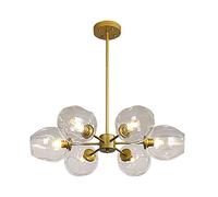 KXEcoLife Lámpara de Techo Golden Branch Lighting para Dormitorio, lámpara de araña E27 con Grandes moléculas, Sputnik con Cubierta de Vidrio soplado a Mano y 6 Cabezales.