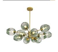 KXEcoLife Lámpara de Techo Golden Branch Lighting para Dormitorio, lámpara de araña E27 con Grandes moléculas, Sputnik Durante la iluminación con Pantalla de Vidrio Burbuja soplado a Mano -