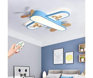 KXEcoLife Lámpara de Techo LED Moderna con Forma de avión para niños - Lámpara de araña Regulable con Control Remoto para Dormitorio de niños y niñas, Sala de Estar, Estudio, Comedor. Ilumin