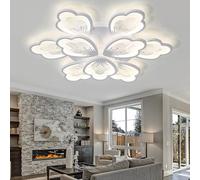 KXEcoLife Lámpara de Techo LED Regulable con Forma de Flor y Mando a Distancia, Brillo Ajustable de 3000 a 6000 K, lámpara Moderna para Dormitorio y salón, Compatible con aplicación intelige