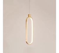 KXEcoLife Lámpara de Techo Minimalista de Aluminio, lámpara Colgante LED Dorada, lámpara Colgante para Isla de Cocina, lámpara Colgante Moderna de 10 W para Dormitorio, mesita de Noche y Pas