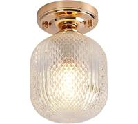 KXEcoLife Lámpara de Techo Minimalista Moderna de Cristal para Pasillo, iluminación Interior, Estilo nórdico, Creatividad, lámpara semiempotrada para Aseo, lámpara de araña Dorada de mediado