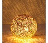 KXEcoLife Lámpara de Techo Retro Moderna - Lámpara Colgante Creativa de Bolas de ratán de cáñamo de 35 cm para Bar y Restaurante. Elegante luminaria suspendida con Personalidad única.