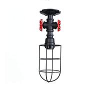 KXEcoLife Lámpara de Techo Vintage de Hierro Forjado Estilo Steampunk con Forma de tubería de Agua, Colgante semiempotrado de Metal con Grifo y válvula, Ideal para lofts, hogares, oficinas y