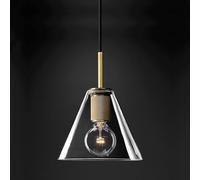 KXEcoLife Lámparas Colgantes Minimalistas nórdicas, lámpara Individual Ajustable con Pantalla de Cristal Transparente, Mini araña, Luces de Techo para cafetería, Sala de Estar o Loft.