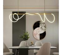 KXEcoLife Lámparas Colgantes nórdicas de Tubo LED Minimalistas de Hierro con Tira Larga, Ajustables, Decorativas para Isla de Cocina o Restaurante (200 cm/78,7 Pulgadas, luz cálida).