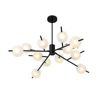 KXEcoLife Lámparas de araña con Forma de Rama de Haba mágica, Estilo nórdico posmoderno G9, Color Negro, para Comedor, Sala de Estar, 12 Luces.