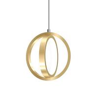 KXEcoLife Lámparas de araña LED, lámpara de Techo Colgante de un Solo Cabezal, Luces Colgantes de Doble Anillo, Cuerpo de Aluminio + Hierro, lámpara de Lujo para Estudio, pequeña lámpara de