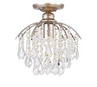 KXEcoLife Lámparas de Techo con Forma de Hoja de Arce, candelabros de Cristal Transparente, Color Oro Claro, Modernas y lujosas, Apliques de Hierro para recibidor, Cocina, Comedor, Sala de e