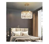 KXEcoLife Lámparas de Techo Redondas de Lujo, Modernas y Modernas Luces LED con lustres Dorados, lámparas Colgantes de Cristal, decoración del hogar para la Sala de Estar.