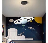 KXEcoLife Nueva lámpara Colgante Comercial para niños, LED, Estilo Retro clásico, para vestíbulo, lámpara Colgante de Globo terráqueo de 36 W, atenuación de 3 Colores, para vestíbulo, Cama d