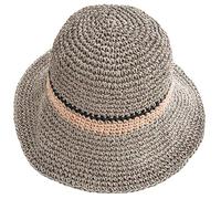 KXF Sombrero de sol para mujer, plegable, plegable, con ala superior, sombrero de paja flexible para vacaciones, verano, playa, senderismo, ajuste ajustable, gris, Talla única