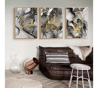 KXHHYB Imágenes de lienzo islámico, imagen del Islam Marble Background Allah Islamic Arabic Calligraphy Poster Salón Dormitorio Decoración Sin Marco (B, 30 x 40 cm x 3)