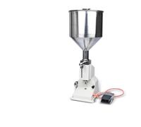 KXJQBM máquina de rellenar líquida, Máquina llenadora de botellas pasta y líquido, acero inoxidable, con pedal manual pistón, for crema, champú, miel líquidos viscosos(5-50ml)