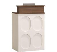 KXKJRYB Mostrador Recepcion Color Crema Estilo con Deflector AnticaíDas Estantes Abiertos Modernas Armario Multifuncional para Tiendas-A