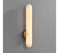 KXKLGWHN Aplique de pared de alabastro natural de 15,7 pulgadas, lámpara de pared alargada de estilo industrial nórdico, lámpara de pared LED de mármol con luz cálida, luminarias decorativas para sala
