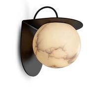 KXKLGWHN Aplique de pared de alabastro natural de estilo industrial americano, lámpara de pared de mármol con conexión eléctrica fija, fuente de luz G9, aplique de pared interior, luminaria decorativa