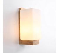 KXKLGWHN Aplique de pared de madera de 9,8 pulgadas, con pantalla de cristal cuadrada, conexión mediante cableado, lámpara de pared de estilo rústico, luminaria decorativa para sala de estar, comedor
