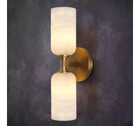 KXKLGWHN Aplique de pared de mármol natural de 14,1 pulgadas, con iluminación hacia arriba y hacia abajo, aplique de pared de alabastro de estilo industrial nórdico, lámpara de pared decorativa para s